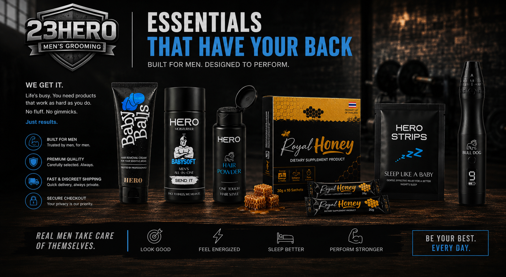 23Hero men's grooming products 